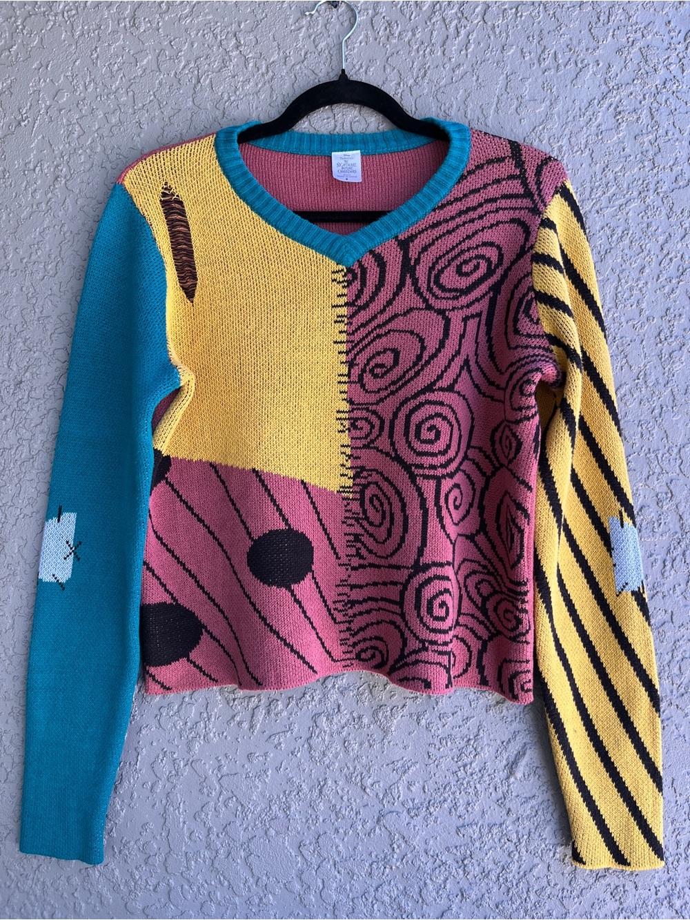 Disney Tim Burton Nightmare Before Christmas Abstract Knit Sweater